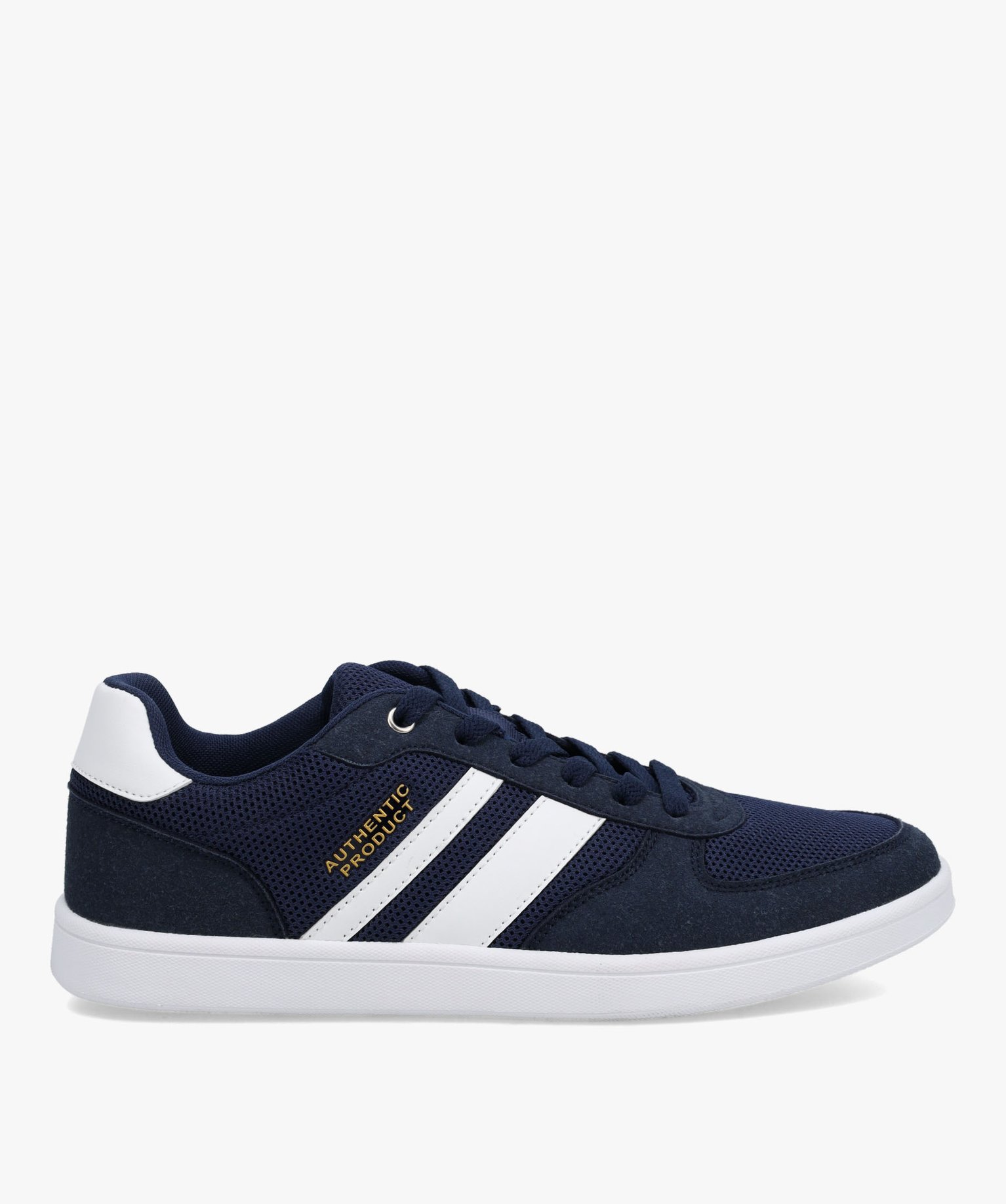 Baskets homme style casual bicolores à lacets marine | GEMO