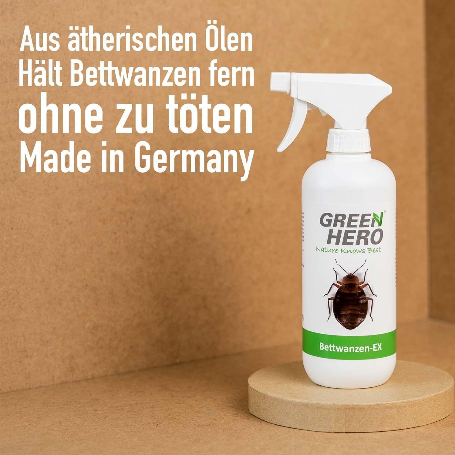 GreenHero Insektenspray Bettwanzen-Ex Spray zur Bettwanzenbekämpfung, 500 ml, Bettwanzen Mittel