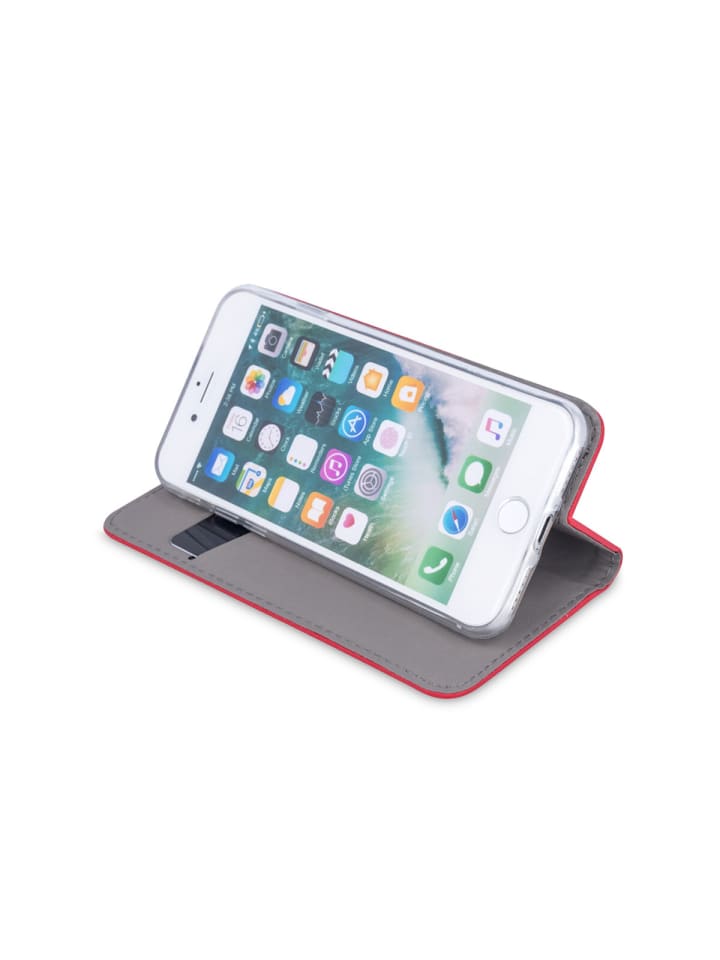 COFI 1453 Smart Magnet Case Handyhülle  Kartenfach und Magnetverschluss in Rot günstig kaufen S