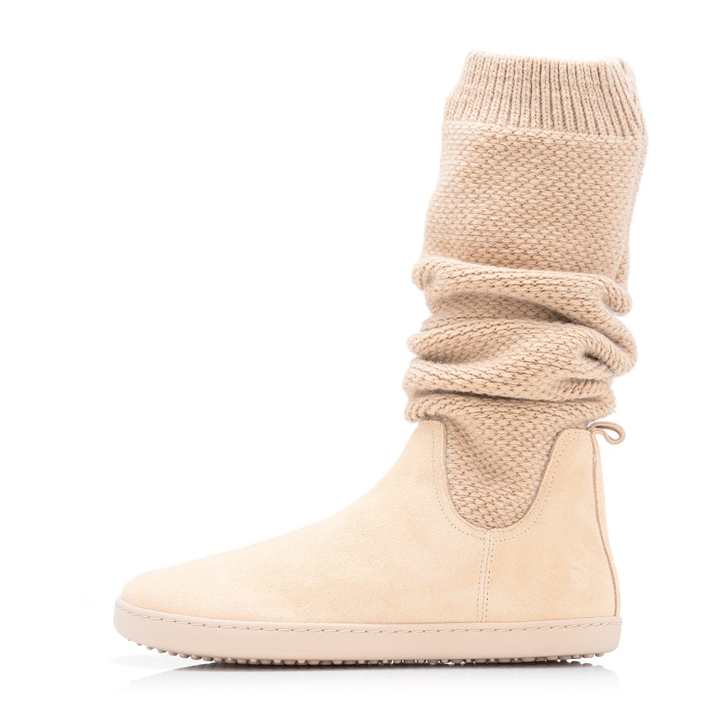 Shapen Knitty Vanilla Leather Barfußstiefel