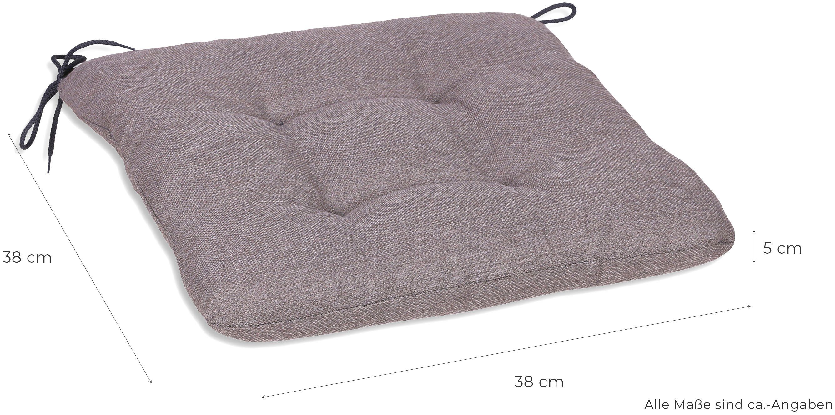 GO-DE Sitzkissen Carina, 2er Set, 38x38 cm