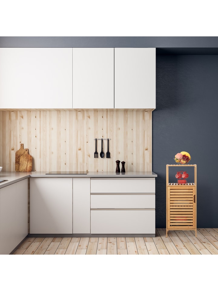 relaxdays Badschrank in Natur - (B)36,5 x (H)87 x (T)33 cm günstig kaufen onesize
