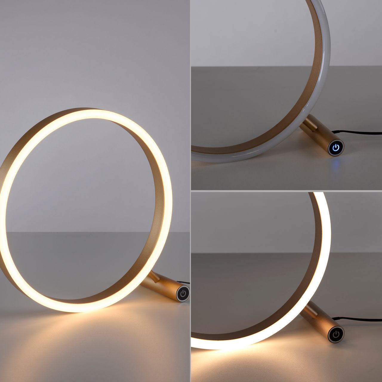 JUST LIGHT LeuchtenDirekt LED Tischleuchte RITUS, 3000 Kelvin, rund, dimmbar über Touchdimmer, Innenleuchte, IP20