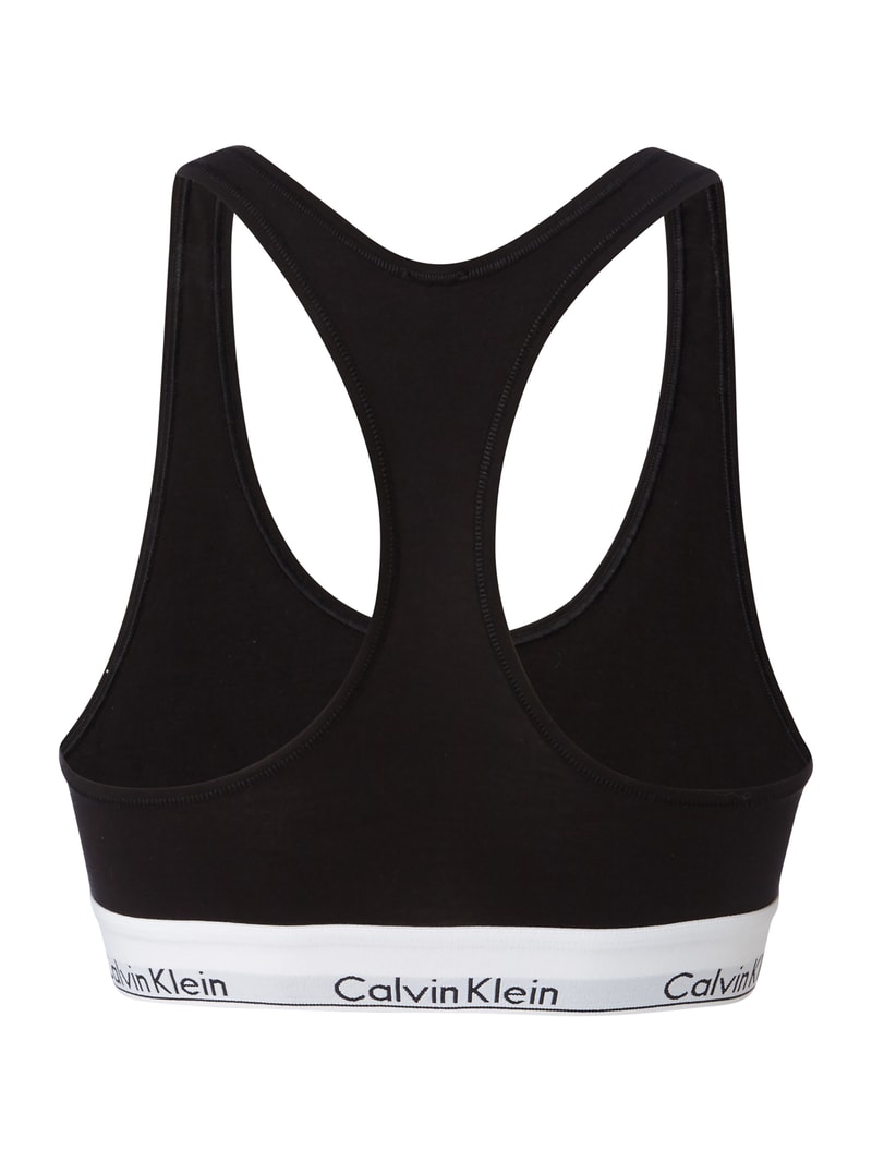 Bustier mit Logo-Bund in schwarz