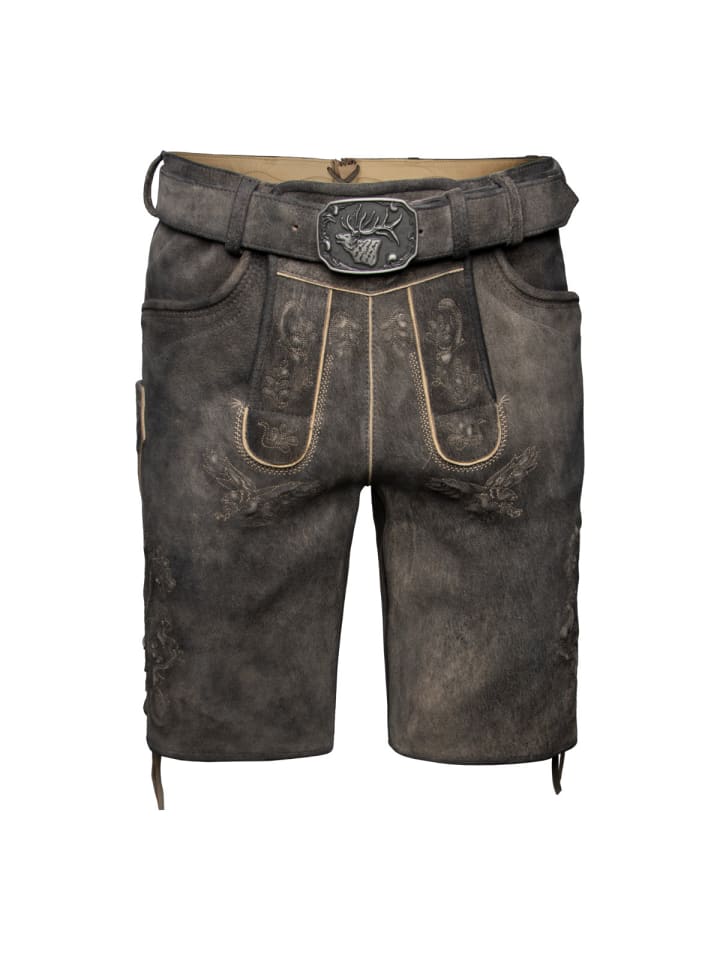 Spieth & Wensky Lederhose Falkenstein in schwarz günstig kaufen