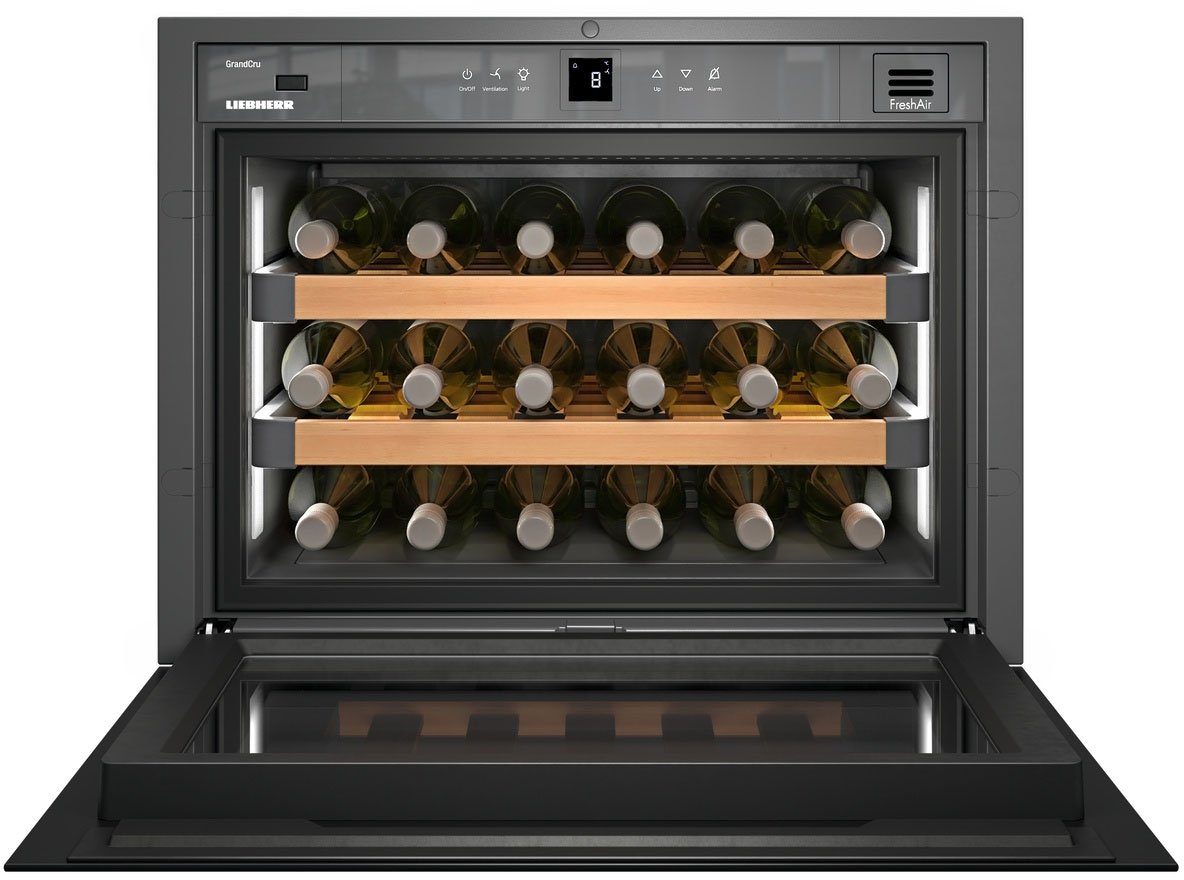 Liebherr Einbauweinkühlschrank WKEgb 582 GrandCru, für 18 Standardflaschen á 0,75l,FreshAir Aktivkohlefilter, Kindersicherung