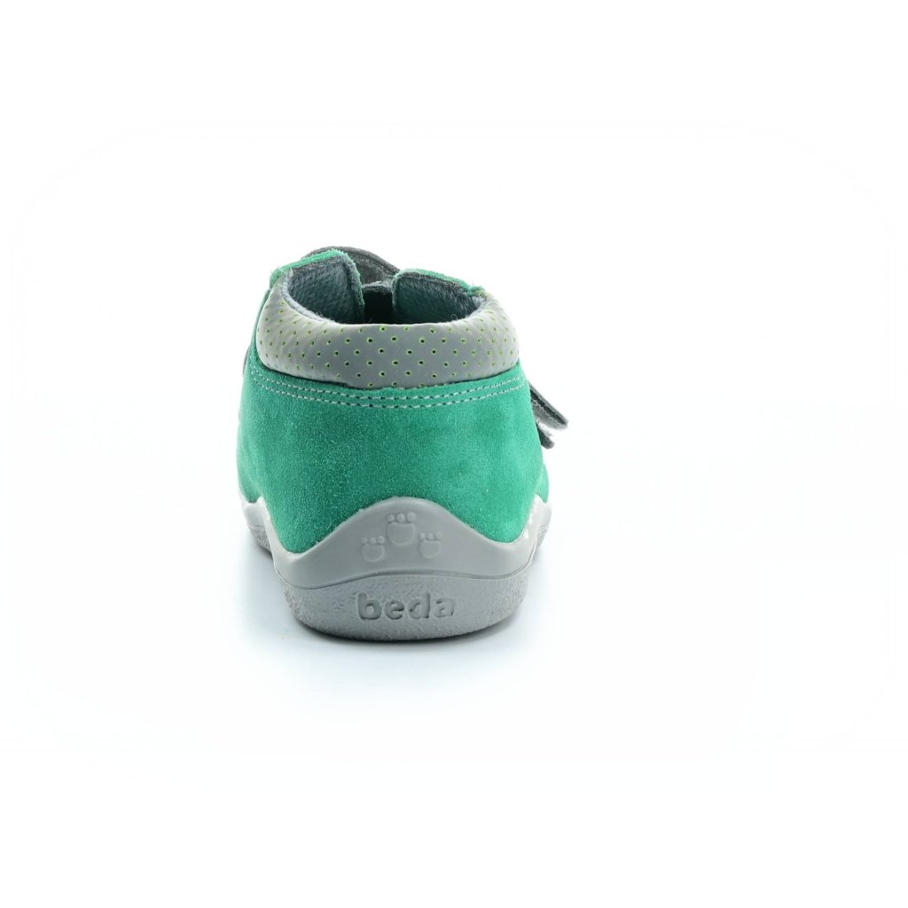 Beda Sam mit Membran und Hinterkappe(BF 0001/W/M/OP) grüne Barfuß-Stiefeletten