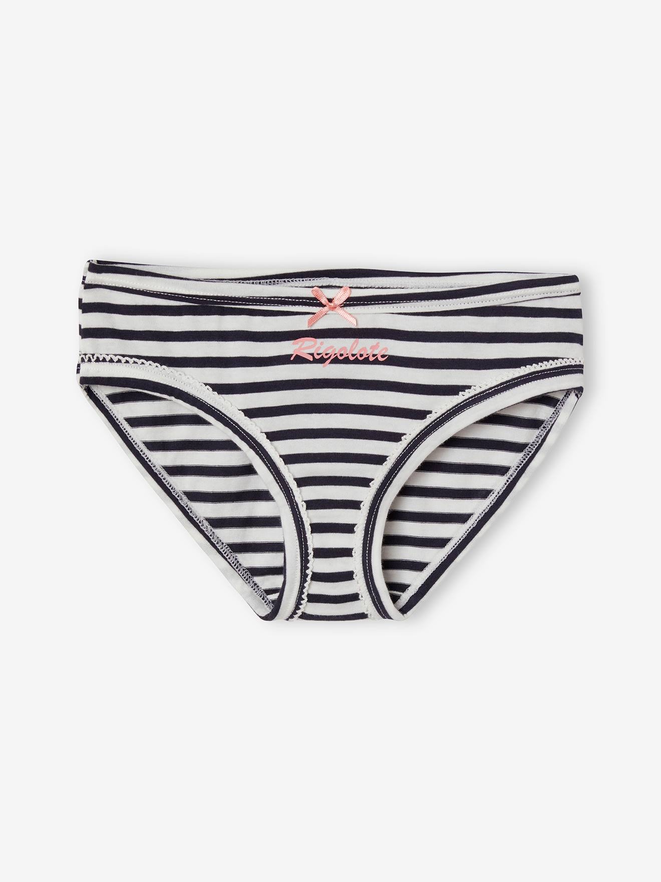 Lot de 7 culottes fille lot ivoire rayé