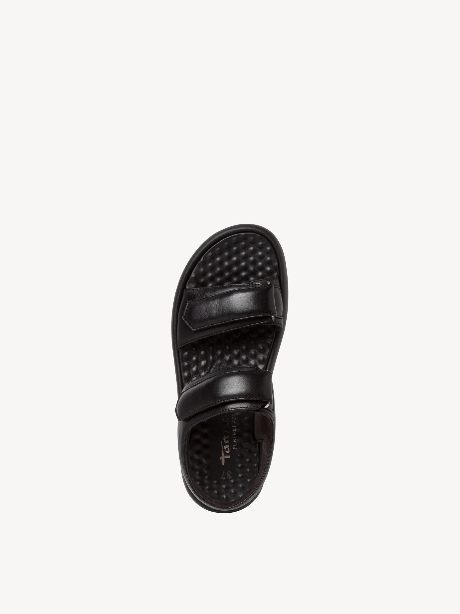 Sandale à talon en cuir - noir