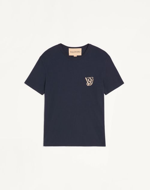 Camiseta de algodão com patch VG