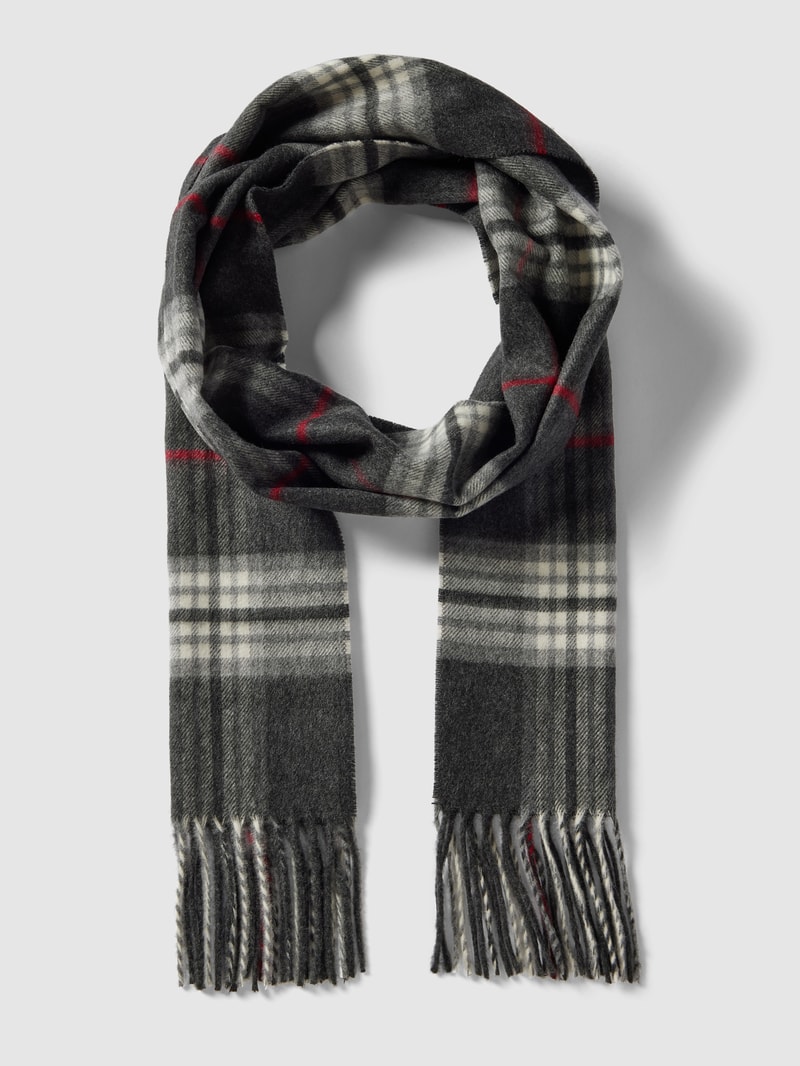 Schal mit Tartan-Karo in anthrazit meliert
