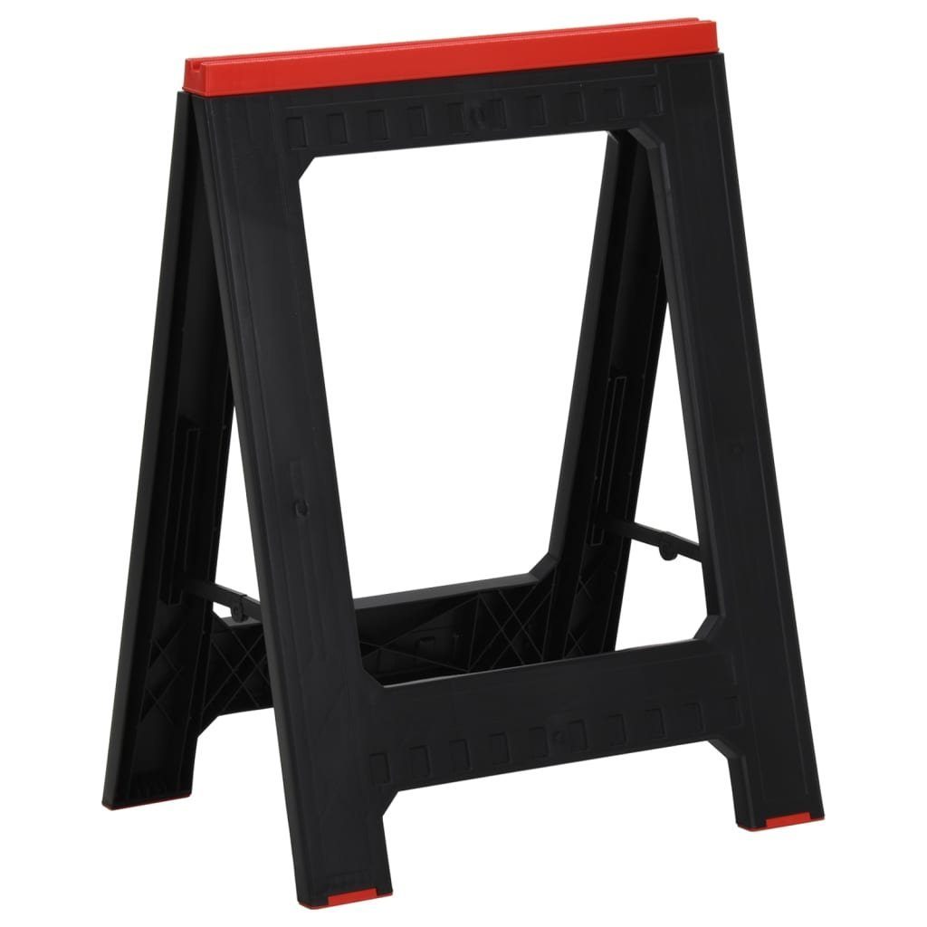 vidaXL Werkbank Arbeitsböcke 2 Stk Klappbar Schwarz Rot Polypropylen 350 kg