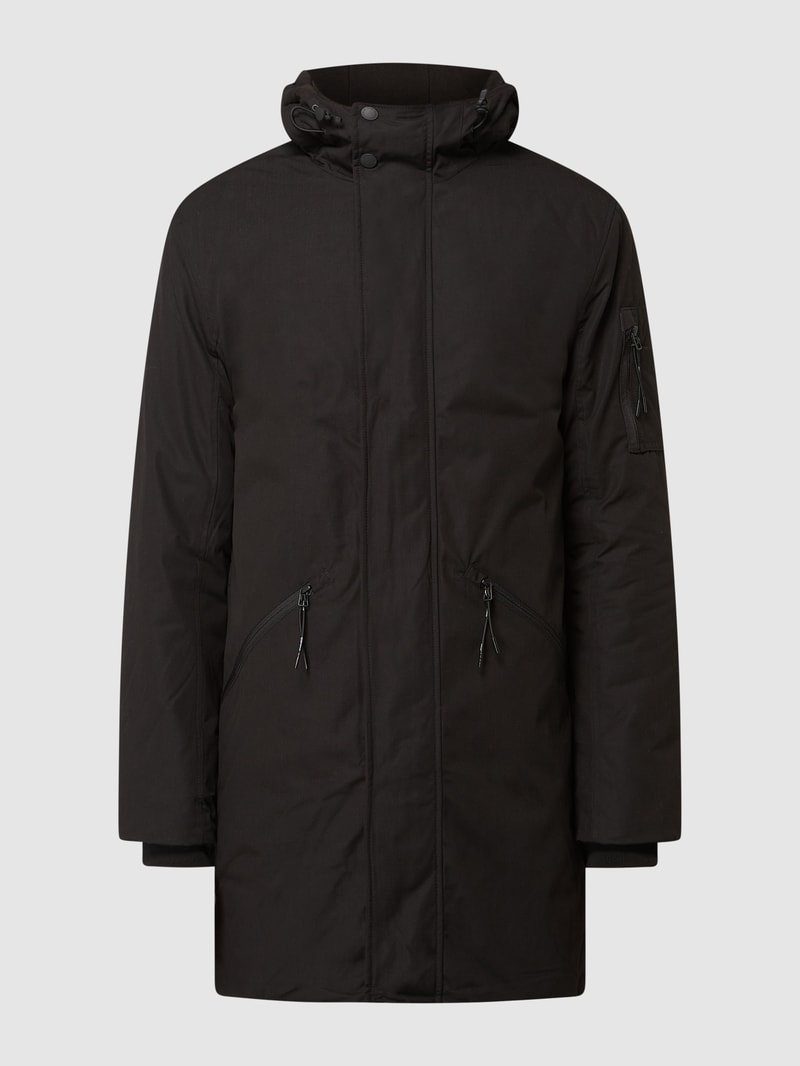 Parka mit Kapuze in schwarz