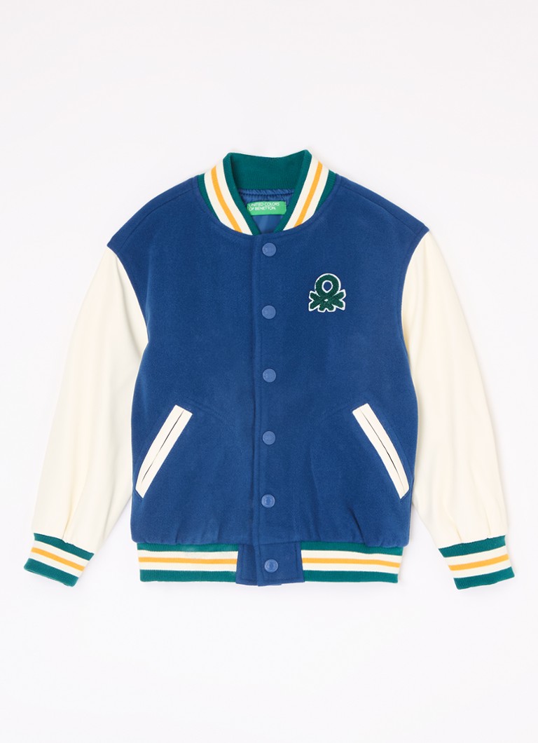 Benetton baseball dzseki gyapjúkeverékből, paszpólos zsebekkel