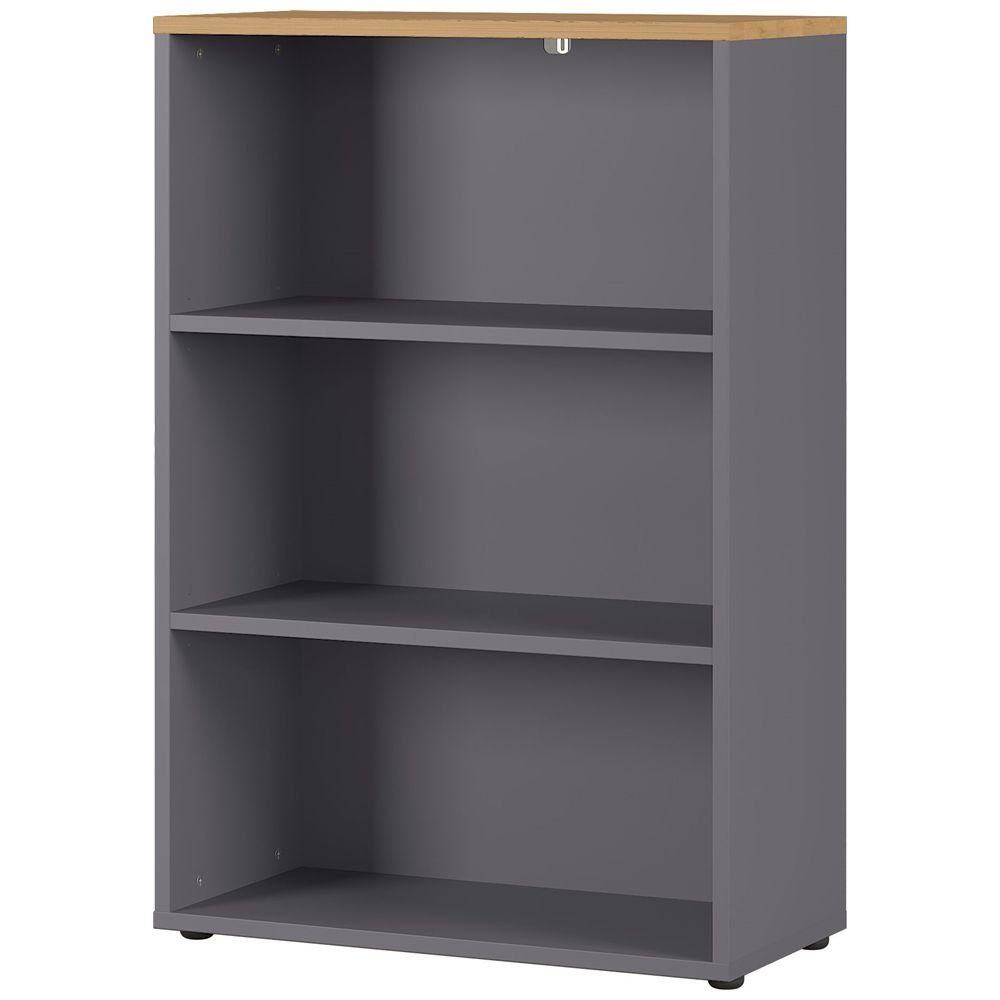 Lomadox Aktenregal AURAY-01, 80cm Graphit/Grandson-Eiche-Nb. B/H/T ca. 80/120/40cm