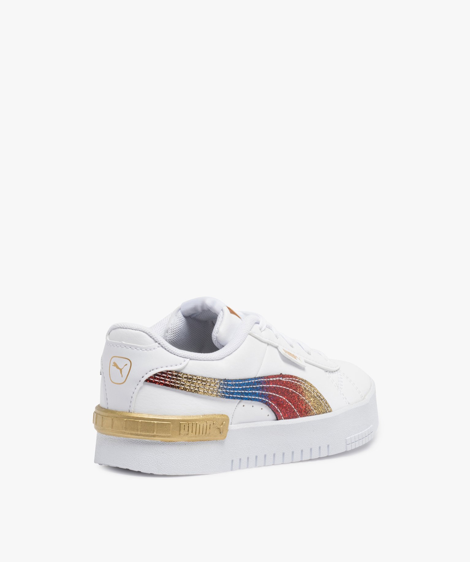 Baskets fille à lacets et bande arc-en-ciel - Puma Jada Oly... blanc | GEMO
