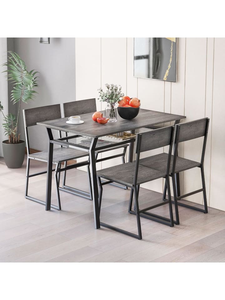 COSTWAY Esstisch Set 5-teilig in Grau günstig kaufen onesize