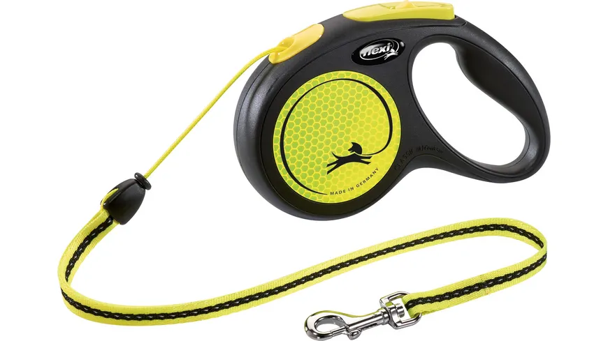 flexi Seil-Leine New Neon schwarz/neongelb M 5 m Hundezubehör