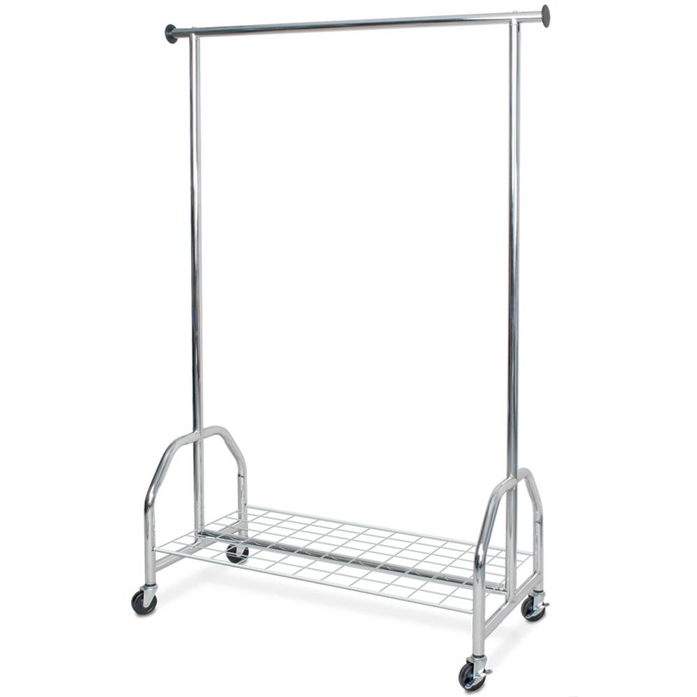 BRB Fahrbare Garderobe mit Gitterablage verchromt