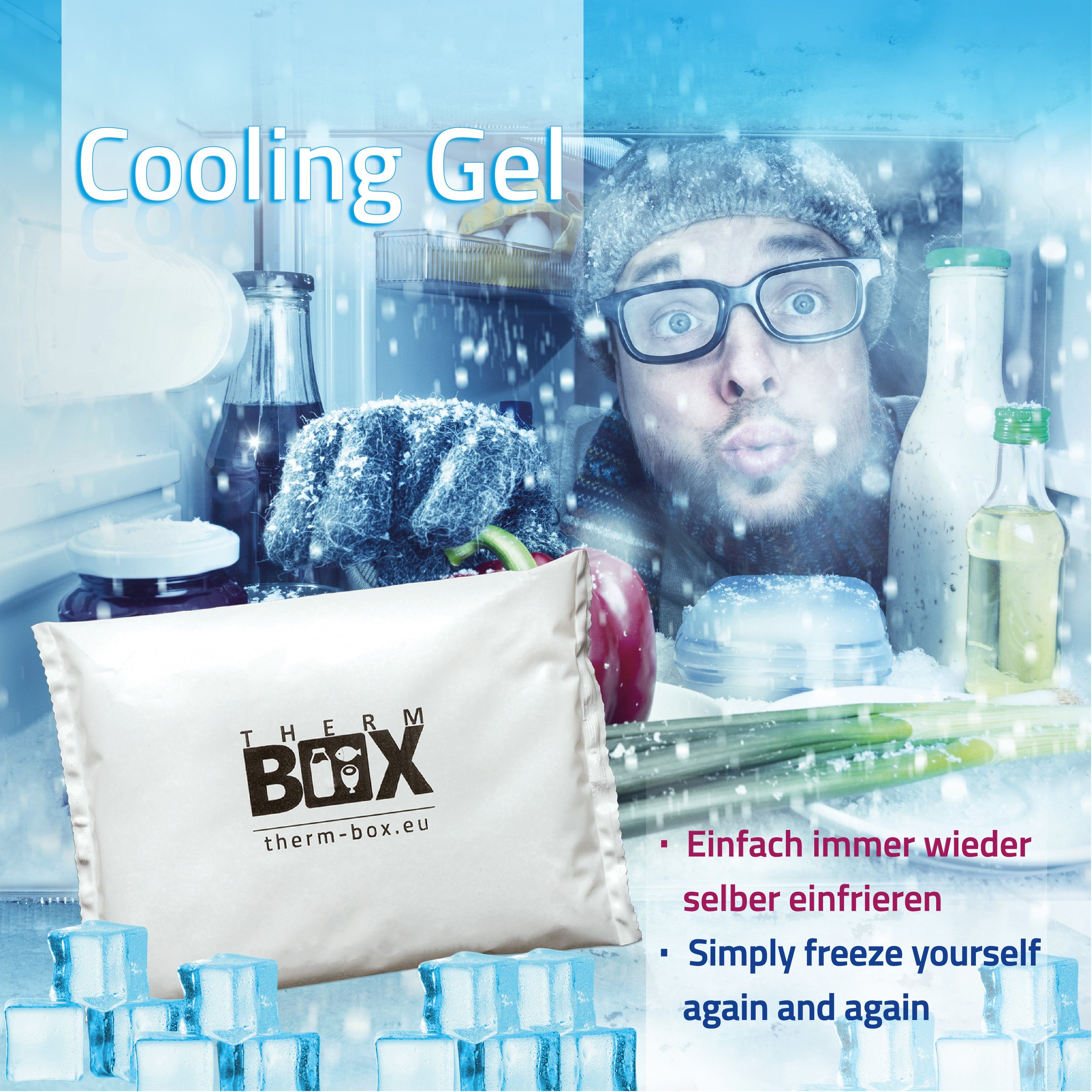 THERM-BOX Kühlakku Profi Kühlakku für Kühlbox, Groß 450g Wiederverwendbar Kühlpad Kühlpack Kühlbeutel Kühlkissen