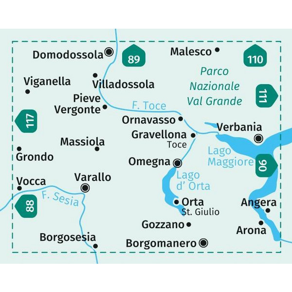 Varallo, Verbania, Lago d'Orta, Parco Nazionale Val Grande 1:50 000 - Wanderkarte