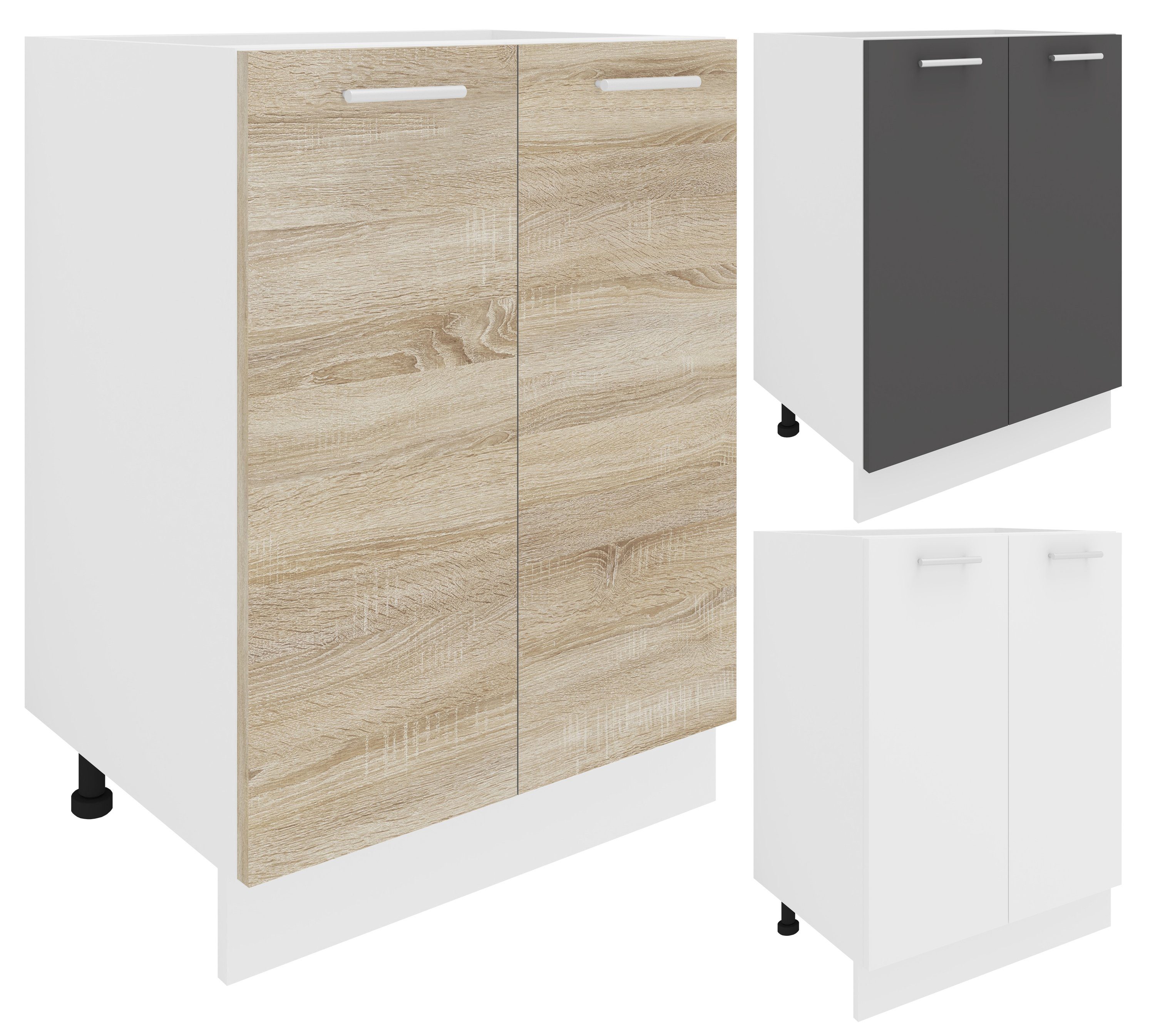 VCM Unterschrank Küchenschrank B 60 cm Unterschrank Drehtüren Esilo