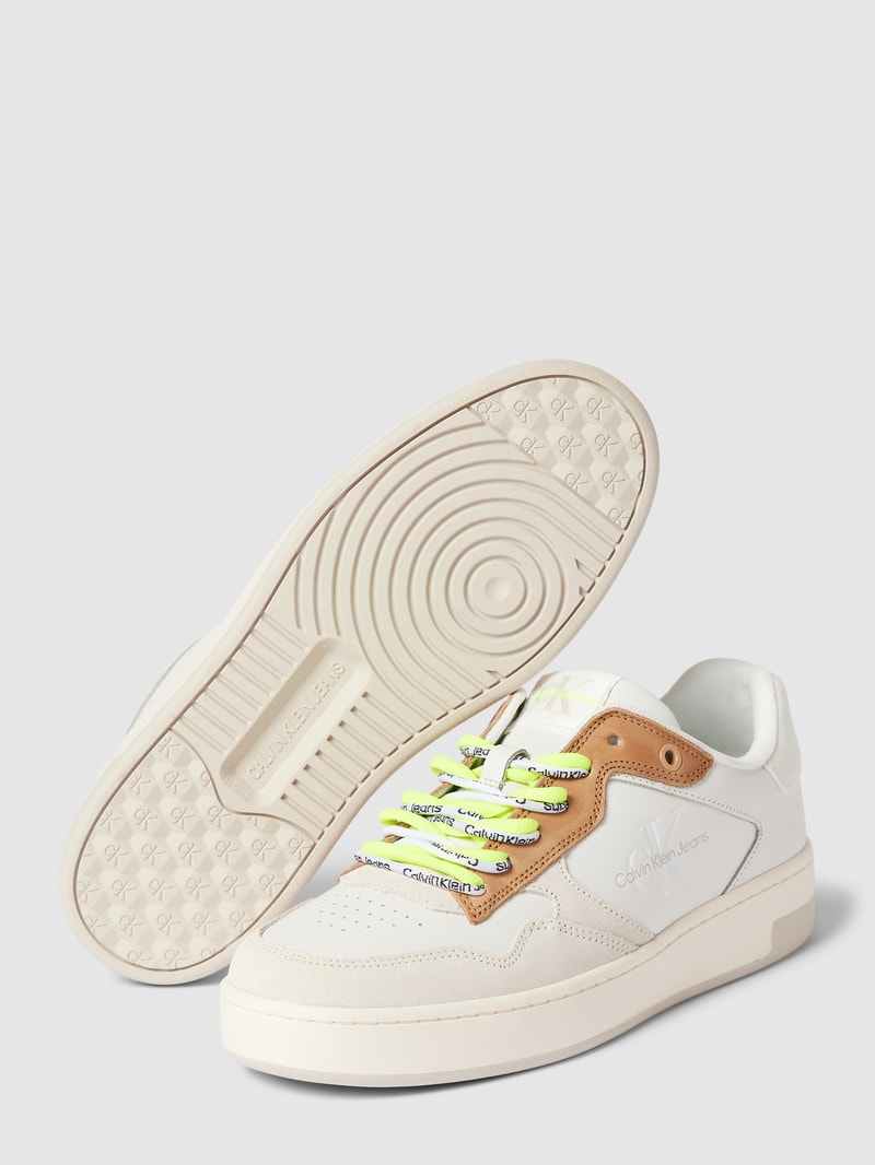 Sneaker mit Label-Details Modell 'BASKET CUPSOLE' in beige