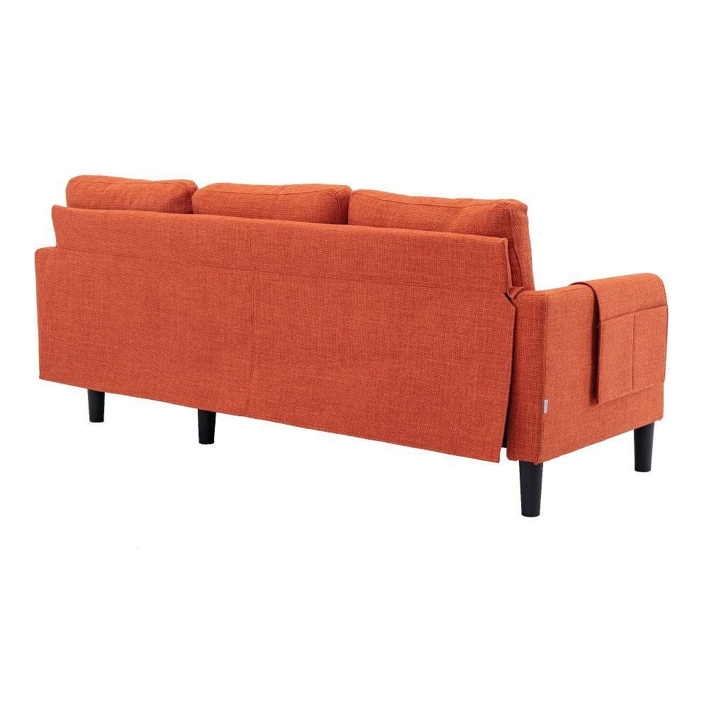 BlingBin Ecksofa Couch in L-Form Sofa Eckcouch Polsterecke mit Stauraum, 1er Set 1 Teile, mit Schlaffunktion, Stauraum-Chaise, mit Hocker Couch