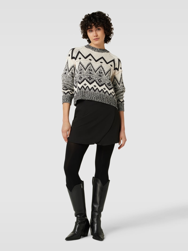 Strickpullover mit gerippten Abschlüssen Modell 'FROSTY' in offwhite