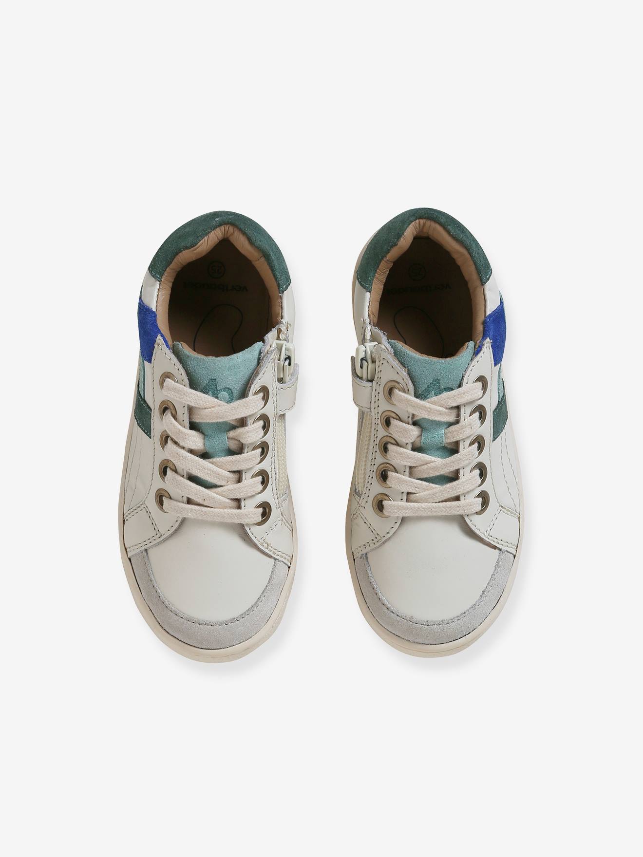 Vertbaudet Kinder Sneakers mit Anziehtrick - wollweiß