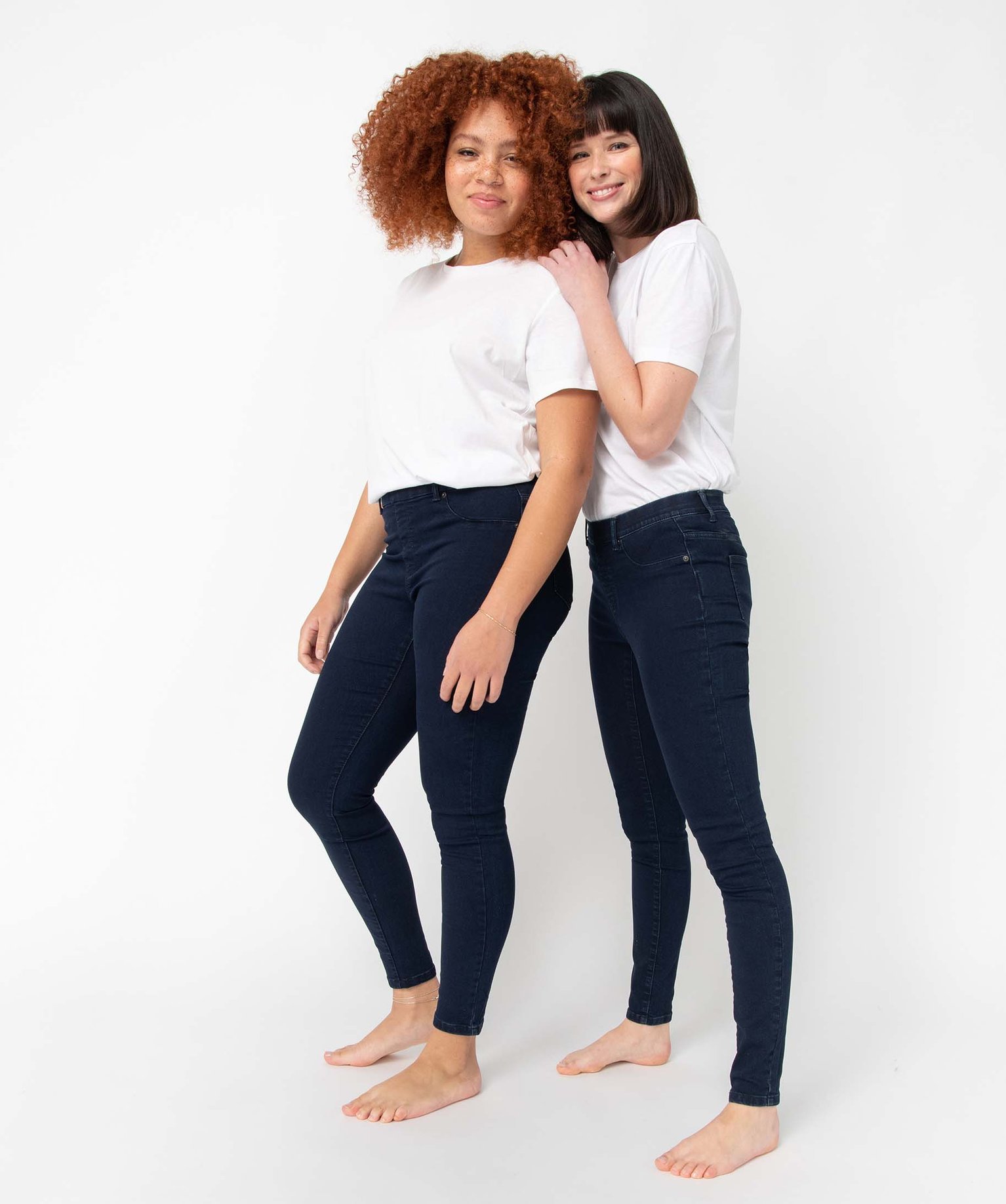 Jegging femme avec coutures contrastantes blue black | GEMO