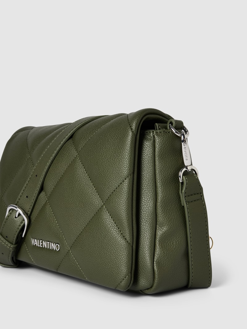 Clutch in Leder-Optik mit Steppnähten Modell 'COLD' in khaki