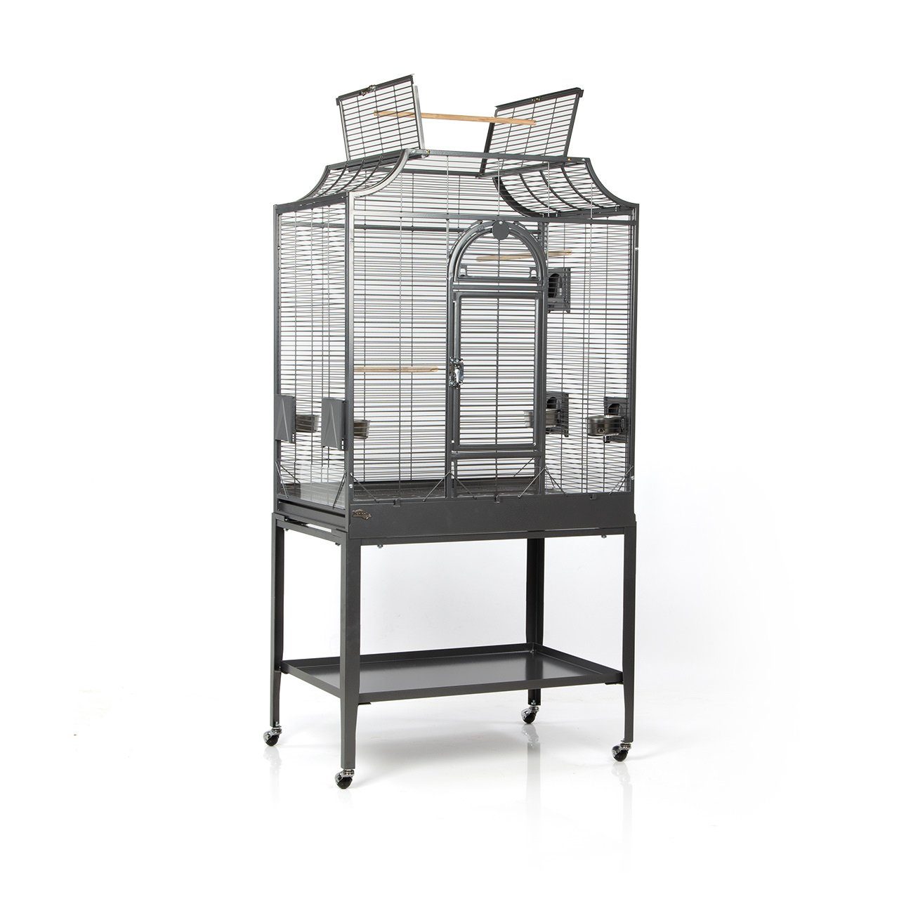 Montana Cages Vogelkäfig Madeira II - Antik, Sittichkäfig, Käfig, Voliere für Sittiche waagerechte Verdrahtung & Anflugklappe