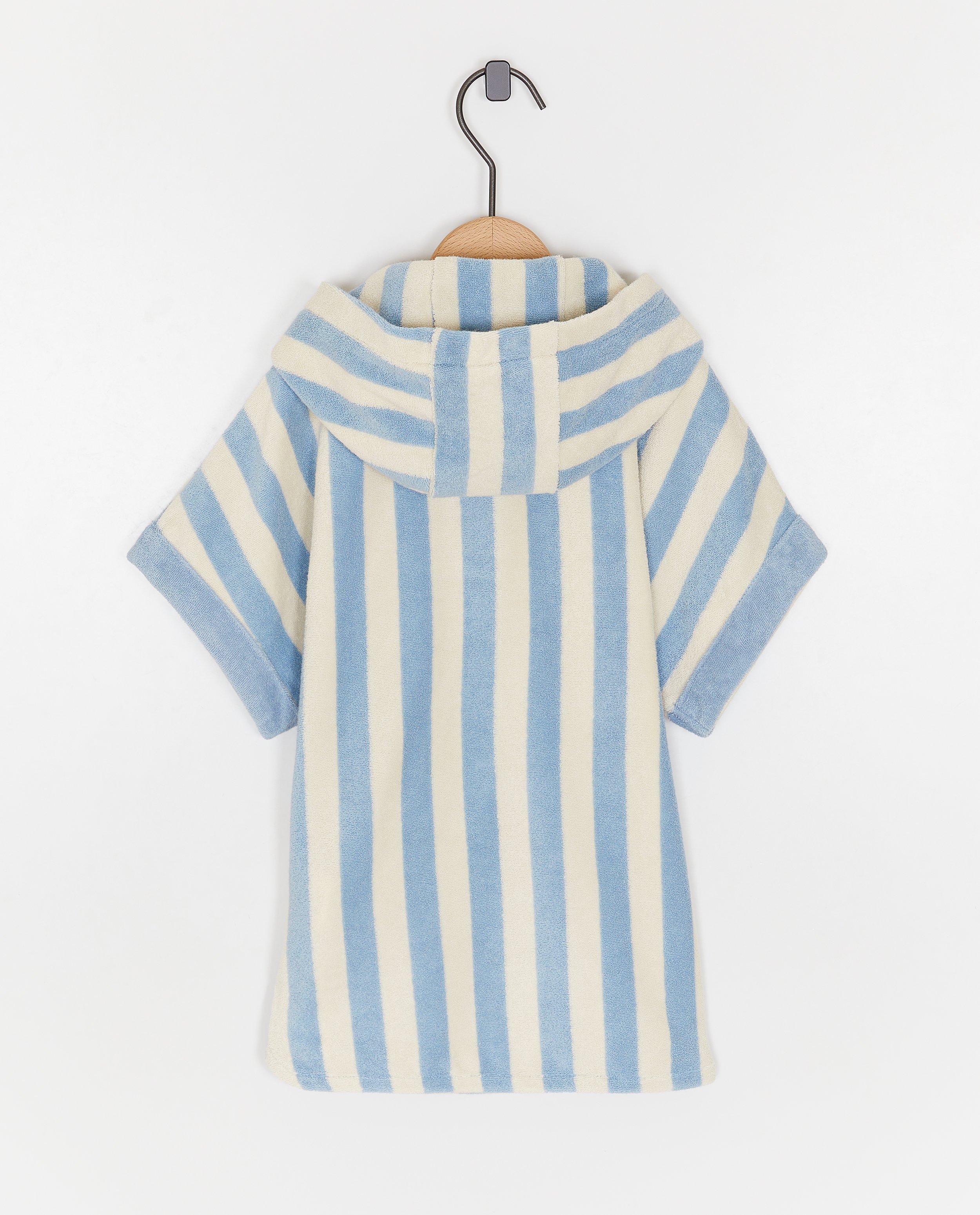 Poncho de baie cu dungi Cuddles and Smiles, 62-104 albastru