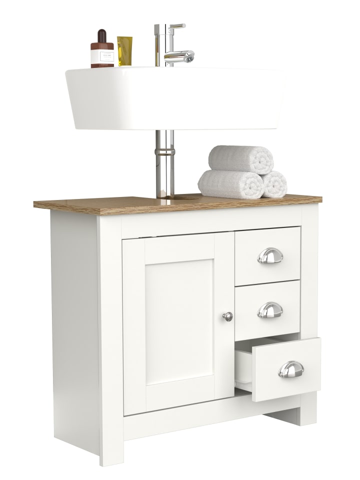 VCM  Holz Badmöbel Badunterschrank Schublade Balusa L in Weiß günstig kaufen onesize