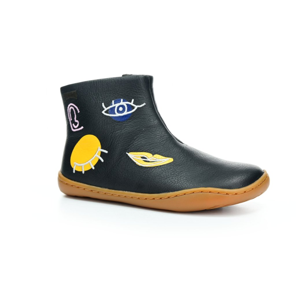 Camper Peu Cami TWS Sella Negro Surreal Face Black (K900216-003) schwarze Barfuß-Stiefeletten