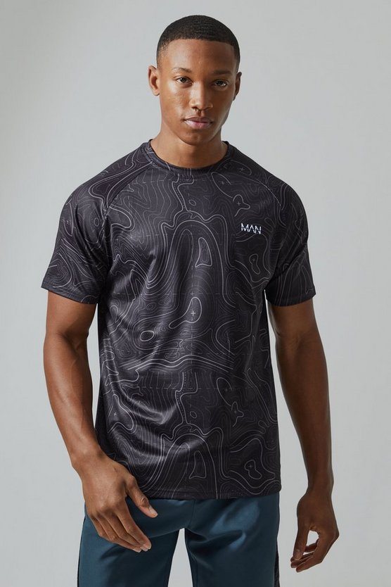 Man Active T-Shirt mit Print