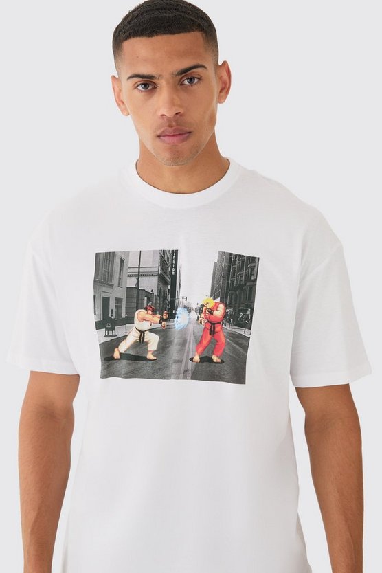 Oversize T-Shirt mit lizenziertem Street Fighter Gaming Print
