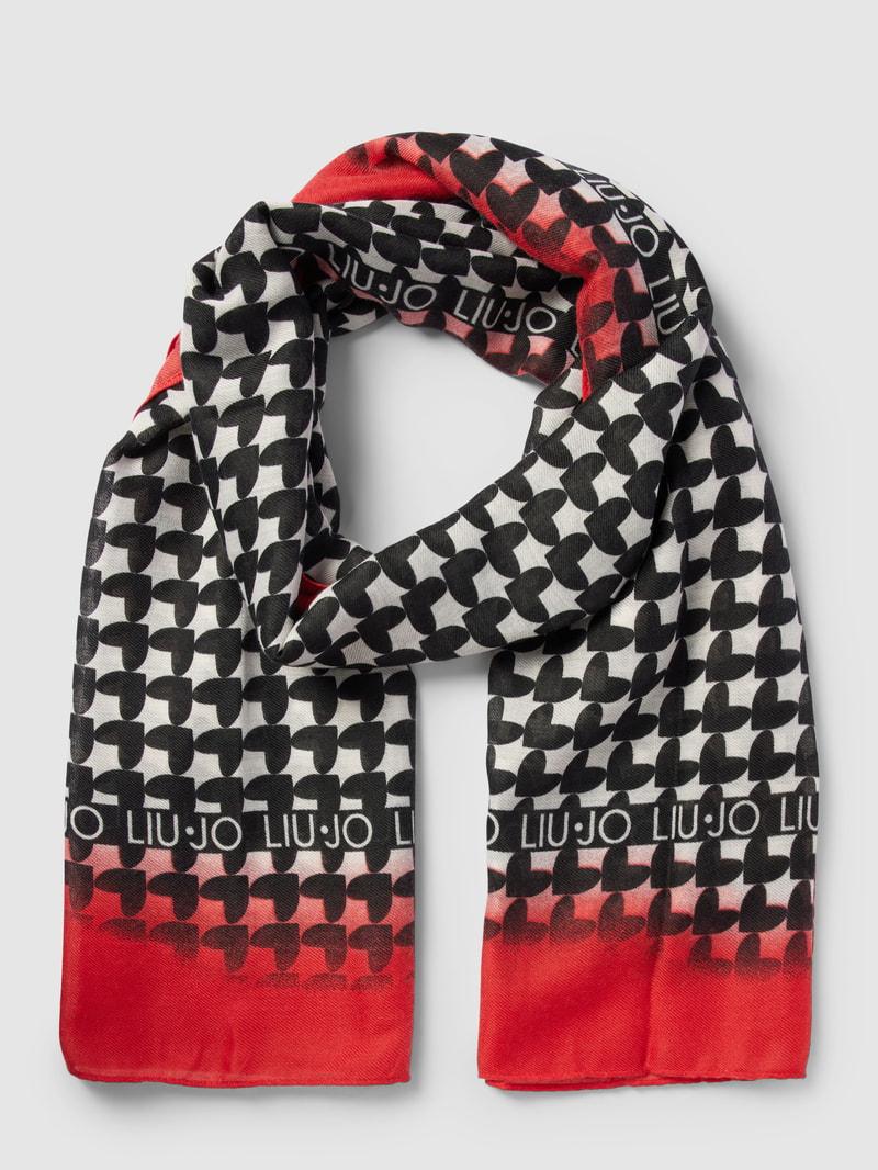 Schal in Two-Tone-Machart Modell 'Stola' in schwarz