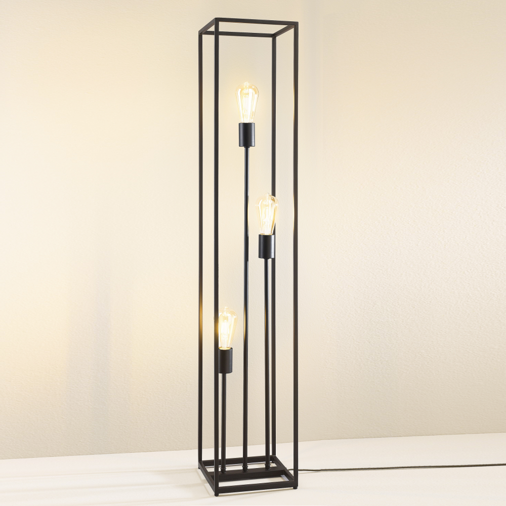 Stehleuchte 3flg. Hamper schwarz