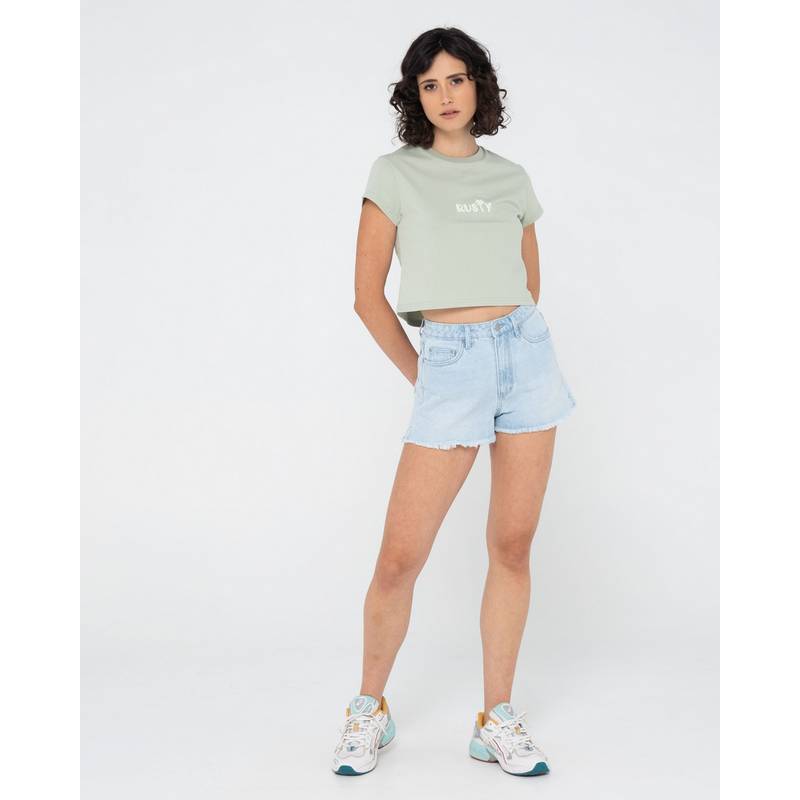 RUSTY RUSTY PALM CLASSIC SLIM FIT CROP TEE T-Shirt Damen