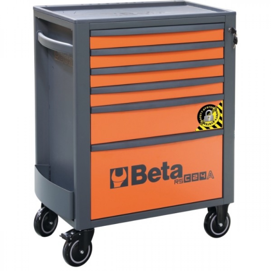 Carro de herramientas Beta 024004161, naranja con 6 cajones - 74x44,5x96,9 cm