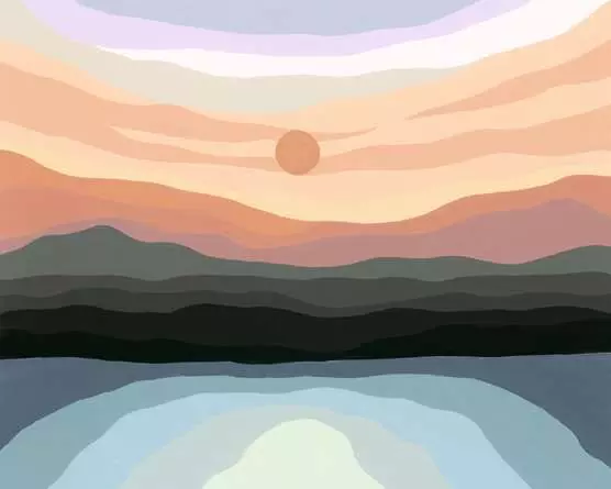 CreArt Minimalistische Landschaft - Malen nach Zahlen für Erwachsene