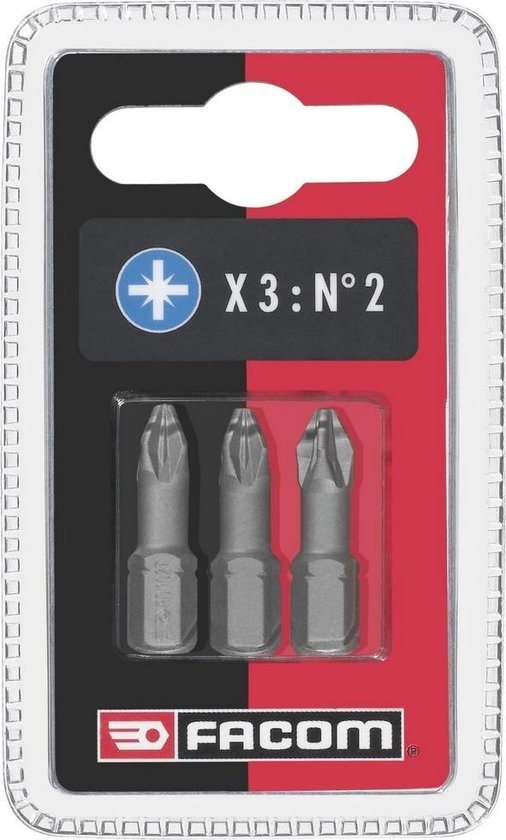 Facom ED102T.J3 bit do wkrętów 1/4 PZ2 Pozidriv® 25 mm 3-częściowy