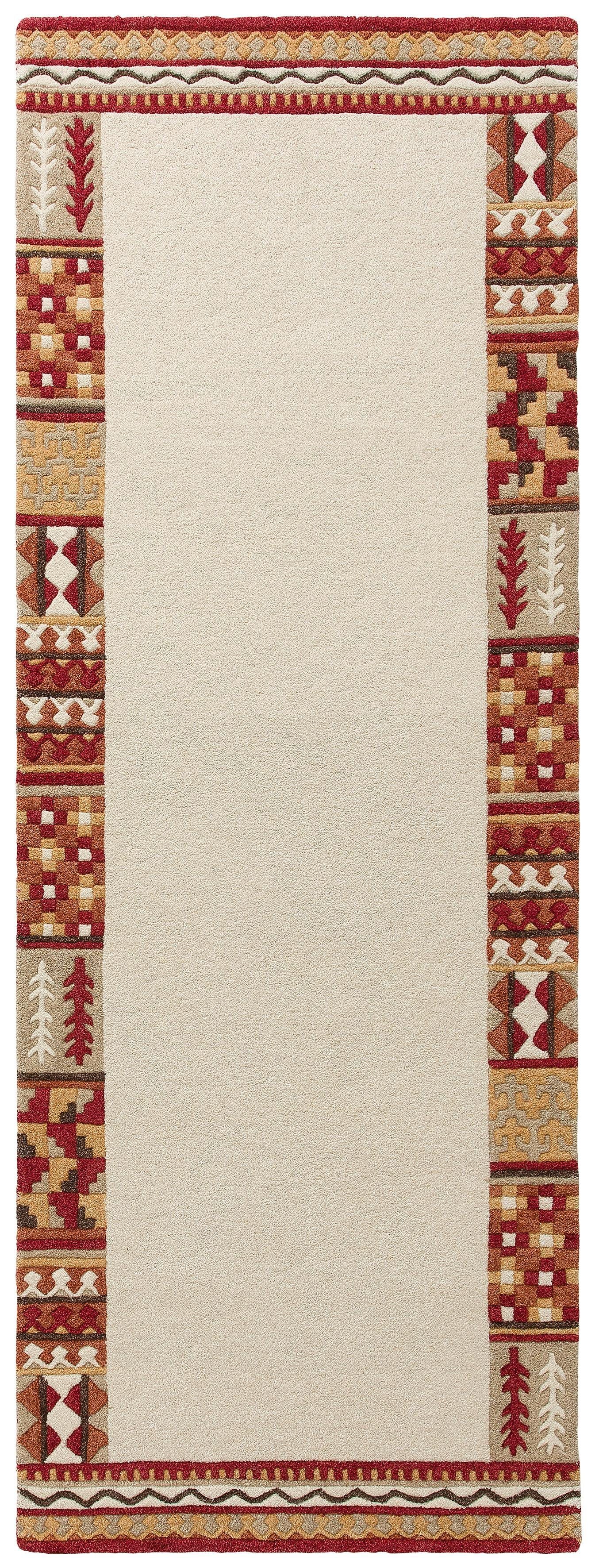 Läufer Nuno, THEKO, rechteckig, Höhe: 14 mm, reine Wolle, mit Bordüre, handgetuftet, Flur, Schlafzimmer, Wohnzimmer