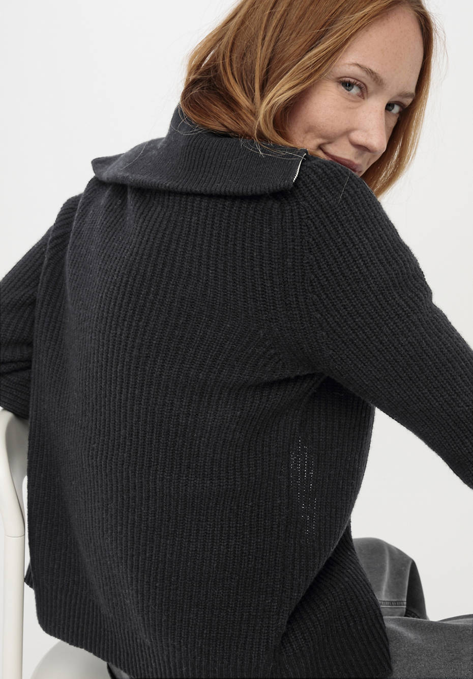 Strickjacke aus Bio-Merinowolle mit Kaschmir