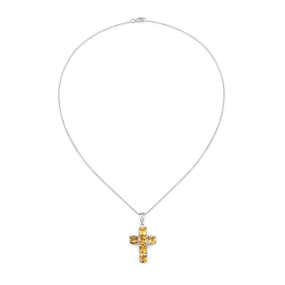 Rafaela Donata Chaîne Croix Argent sterling Citrine en Argent Bijoux