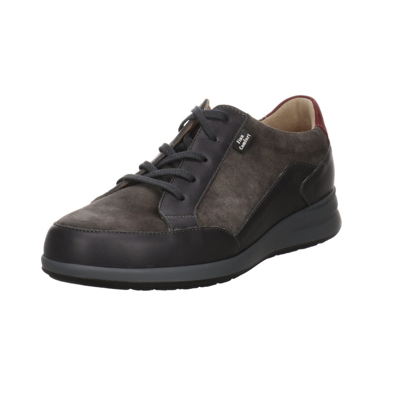 FINN COMFORT Freizeit Schnürer grau Prato carbone bordo