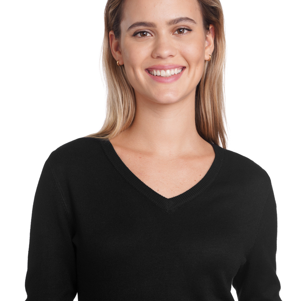 Damen Feinstrickpullover mit V-Ausschnitt