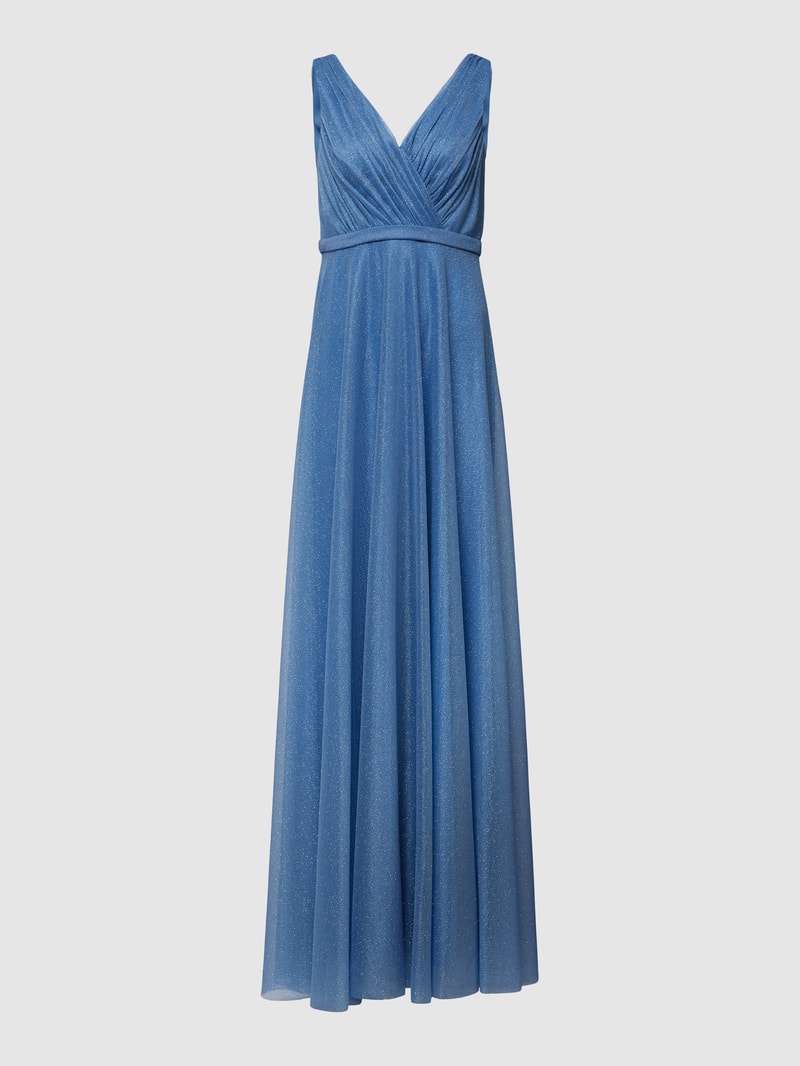 Abendkleid mit Taillenpasse in bleu